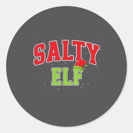 Salty Elf Christmas Family Matching Group Xmas  Ronde Sticker (Voorkant)