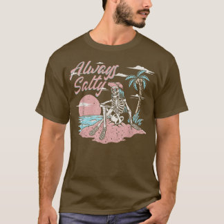 Salty Funny Summer Skeleton Palm Tree T-shirt