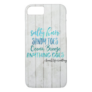 Salty Hair Sandy Ocean Beach Quote iphone case