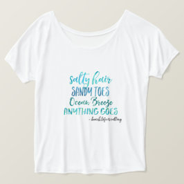 Salty Hair Sandy Toes Ocean Beach Quote T-Shirt
