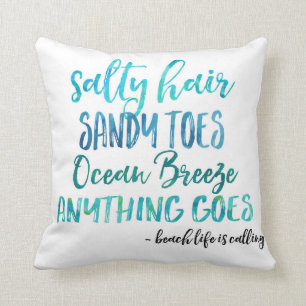 Salty Hair Sandy Toes Ocean Beach Sierkussen