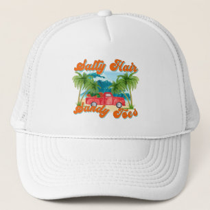 Salty Hair, Sandy Toes   Tropisch eiland Trucker Pet
