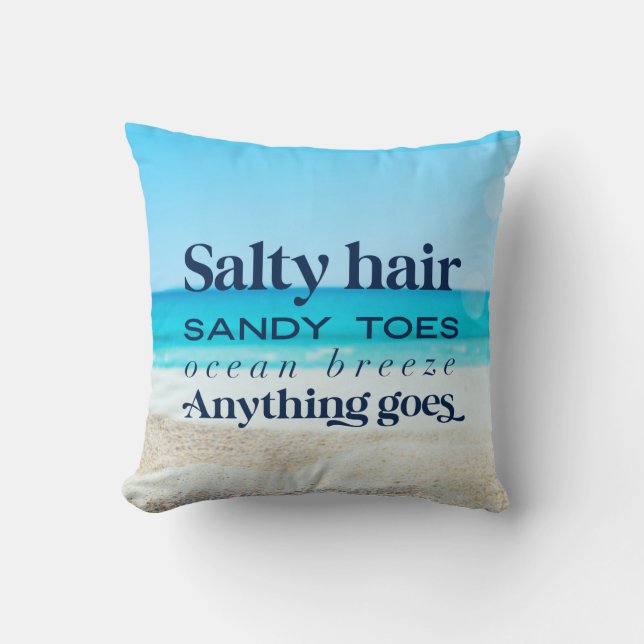 Salty Hari Sandy Toes Beach House Quote Kussen (Voorkant)