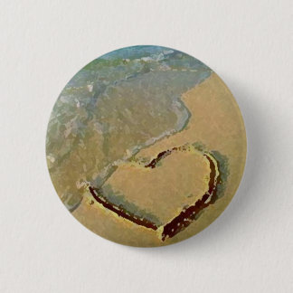 Salty Heart in Zand Pin Ronde Button 5,7 Cm