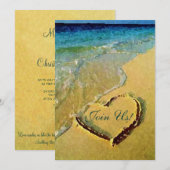 Salty Heart Wedding Invitations Kaart (Voorkant / Achterkant)