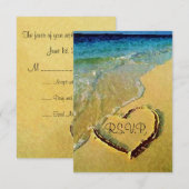 Salty Heart Wedding RSVP Kaartje (Voorkant / Achterkant)