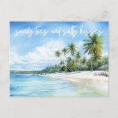 Salty Kisses Beach Wedding Bewaar de datum Aankondigingskaart (Voorkant)