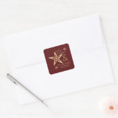 Salty Kisses kerstwijn Vierkante Sticker (Envelop)