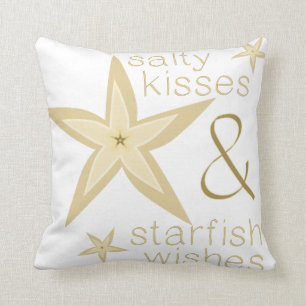 Salty Kisses Starfish Wishes Pillow Kussen