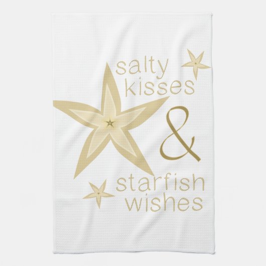 Salty Kisses Starfish Wishes Theedoek (Verticaal)