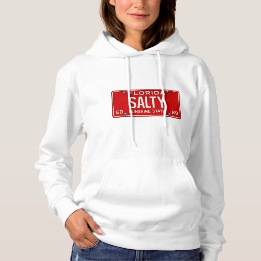 Salty Life 1969 | Retro Florida License Plate Surf Hoodie (Voorkant)