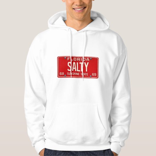 Salty Life 1969 | Retro Florida License Plate Surf Hoodie (Voorkant)