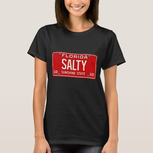 Salty Life 1969 | Retro Florida License Plate Surf T-shirt (Voorkant)