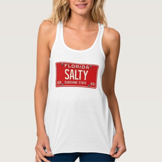 Salty Life 1969 | Retro Florida License Plate Surf Tanktop (Voorkant)