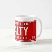 Salty Life 1969 | Retro Red Florida License Plate Koffiemok (Voorkant rechts)