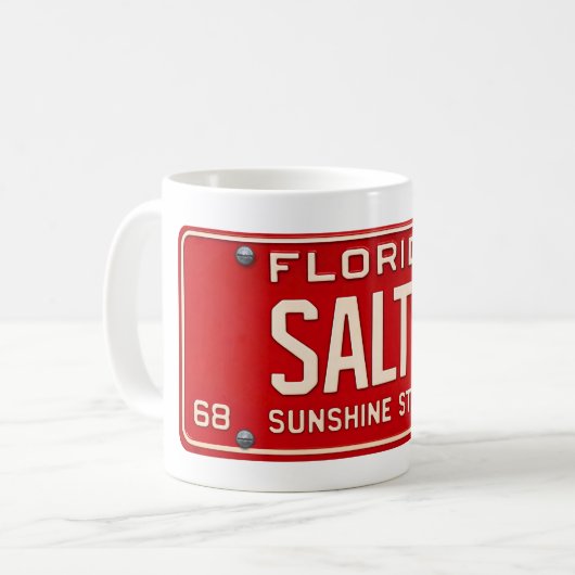Salty Life 1969 | Retro Red Florida License Plate Koffiemok (Voorkant links)