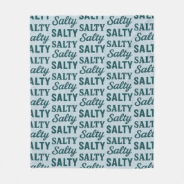 Salty Life Coastal Lover - Teal Blue Graphic Print Fleece Deken