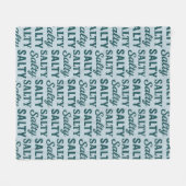 Salty Life Coastal Lover - Teal Blue Graphic Print Fleece Deken (Voorkant (Horizontaal))