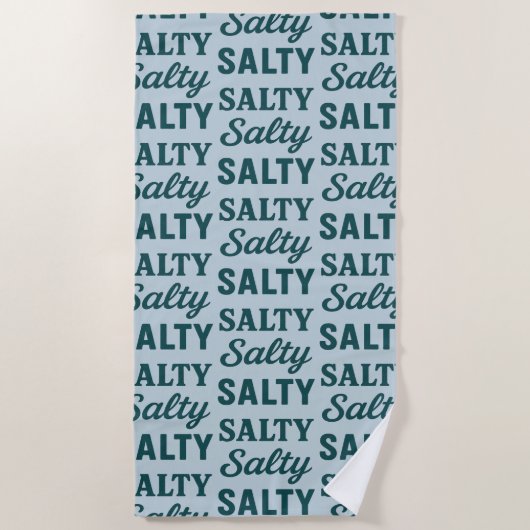 Salty Life Coastal Lover - Teal Blue Graphic Print Strandlaken (Voorkant)