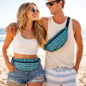 Salty Life - Coastal Teal Blue Graphic Print Beach Heuptasje