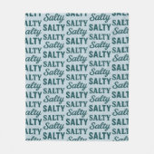 Salty Life | Kust Teal Blauwe Grafische Print Stra Fleece Deken (Voorkant)