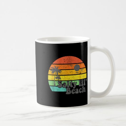 Salty Lil Beach Retro Vacation Funny Summer Quote  Koffiemok (Rechts)