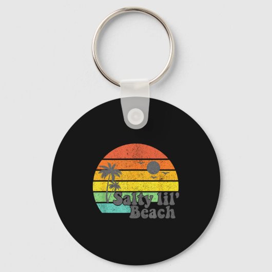 Salty Lil Beach Retro Vacation Funny Summer Quote  Sleutelhanger (Voorkant)
