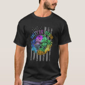 Salty Lil' Beach Skull Beach Zonnebril Palmbomen T-shirt (Voorkant)