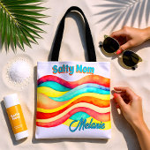 Salty Mom Beach Summer Style Tote Bag