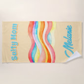 Salty Mom Coastal Summer Vibes Strandlaken (Voorkant)