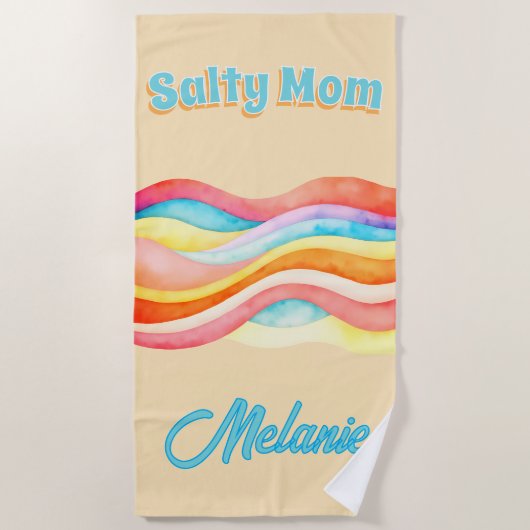 Salty Mom Coastal Summer Vibes Strandlaken (Voorkant)