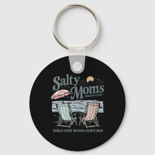 Salty Moms Beach Club Retro Vakantie Kustsfeer Sleutelhanger
