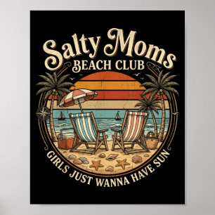 Salty Moms Beach Club Zomer Vakantie Poster