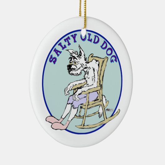 Salty Old Dog Keramisch Ornament (Rechts)