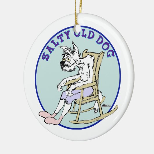 Salty Old Dog Keramisch Ornament (Links)