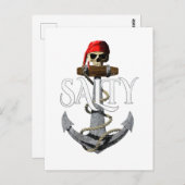 Salty Pirate Skull en Anchor Briefkaart (Voorkant / Achterkant)