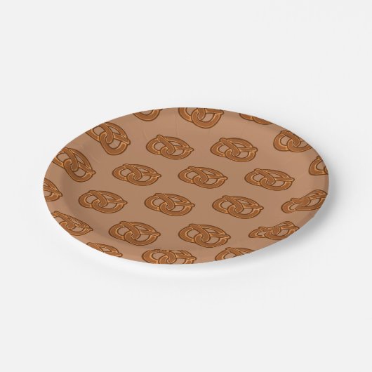 Salty Pretzels Lovers Food Bakers Loop Shape Papieren Bordje (Gekanteld)