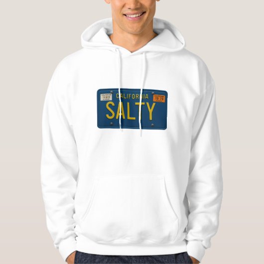 Salty -Retro 1969 California License Plate Graphic Hoodie (Voorkant)