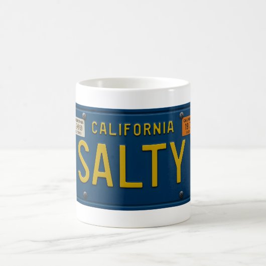 Salty -Retro 1969 California License Plate Graphic Koffiemok (Center)