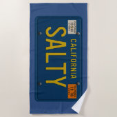 Salty -Retro 1969 California License Plate Graphic Strandlaken (Voorkant)