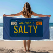 Salty -Retro 1969 California License Plate Graphic Strandlaken