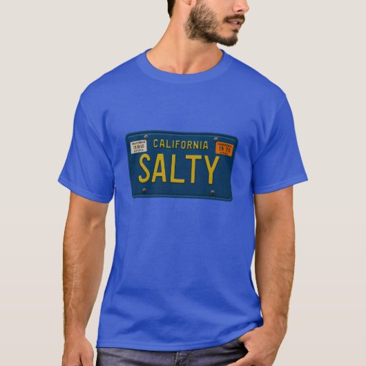 Salty -Retro 1969 California License Plate Graphic T-shirt (Voorkant)