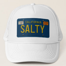 Salty Retro 1969 California License Plate Graphic Trucker Pet