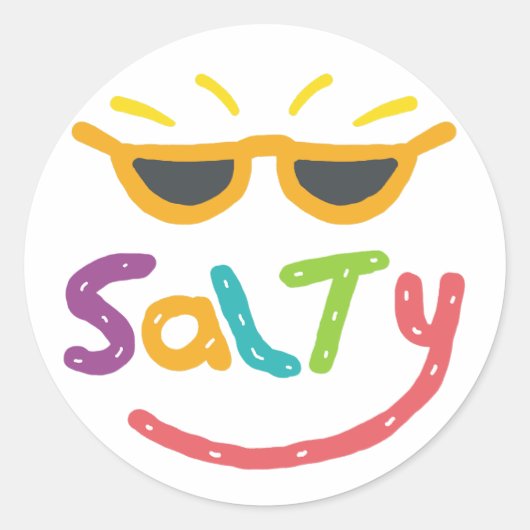 Salty Ronde Sticker (Voorkant)