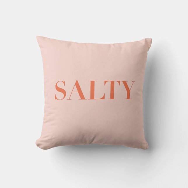 SALTY Sarcastic Typografie Design in Oranje Red Kussen (Voorkant)