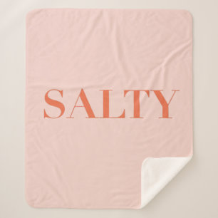SALTY Sarcastic Typografie Design in Oranje Red Sherpa Deken