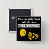 Salty Snacks Vierkante Button 5,1 Cm (Voorkant /achterkant)
