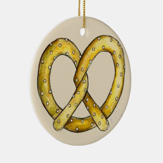 Salty Soft Pretzel New York City Street Food Keramisch Ornament (Rechts)