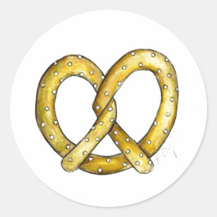 Salty Soft Pretzel Pretzels Snack Food Stickers