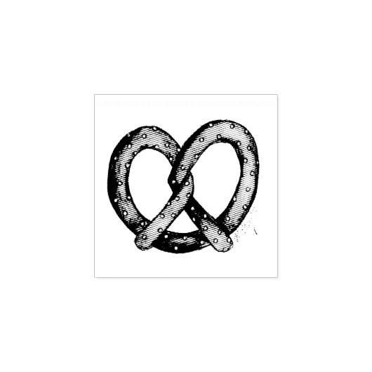 Salty Soft Pretzel Pretzels Snack Junk Food Foodie Rubberstempel (Afrduk)